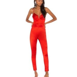 NWT REVOLVE SUPERDOWN  RED JUMPSUIT